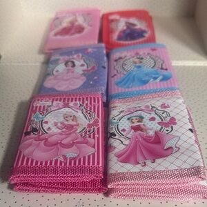12 Princess Themed Kids Wallet Set - Pink and Blue